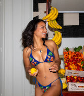 Mulata Hand-Beaded Bikini Bottom Navy Christina Milian